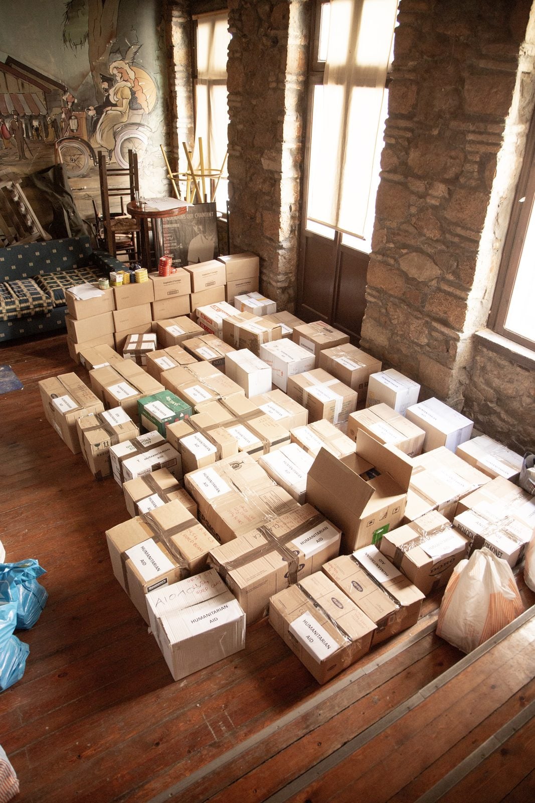 Humanitarian aid loaded for Gaza — food, medical supplies, and childcare essentials