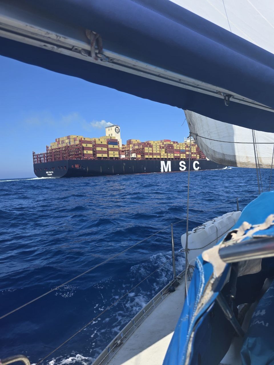 The MSC Maya disruption — the fleet confronts a weapons-linked cargo ship at sea