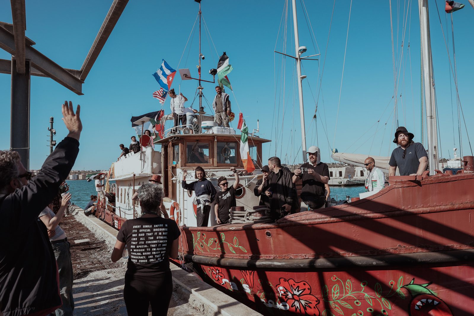 The Sicily launch — the expanded fleet departs Augusta harbour for Gaza